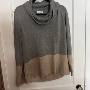Calvin Klein - Cowl Neck Two-Toned Sweater - XL